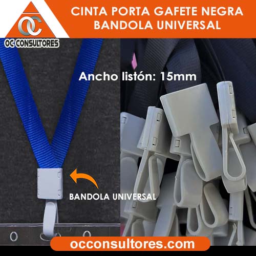 cinta porta gafete negra