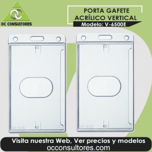 porta gafete acrilico vertical